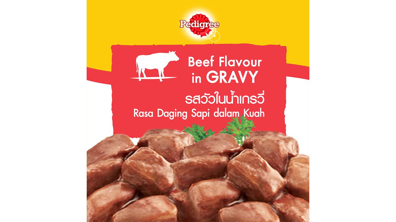 Pedigree beef flavour outlet in gravy